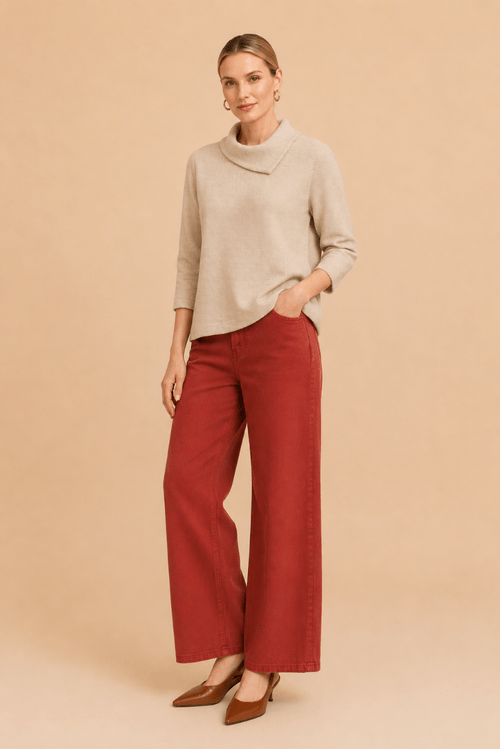 CALCA WIDE LEG DENIM TELHA